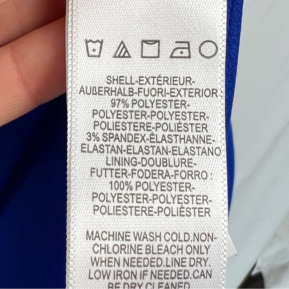 Dress the Population Blue Catalina Fit & Flare Cocktail Midi Dress Sz Large - Picture 11 of 12